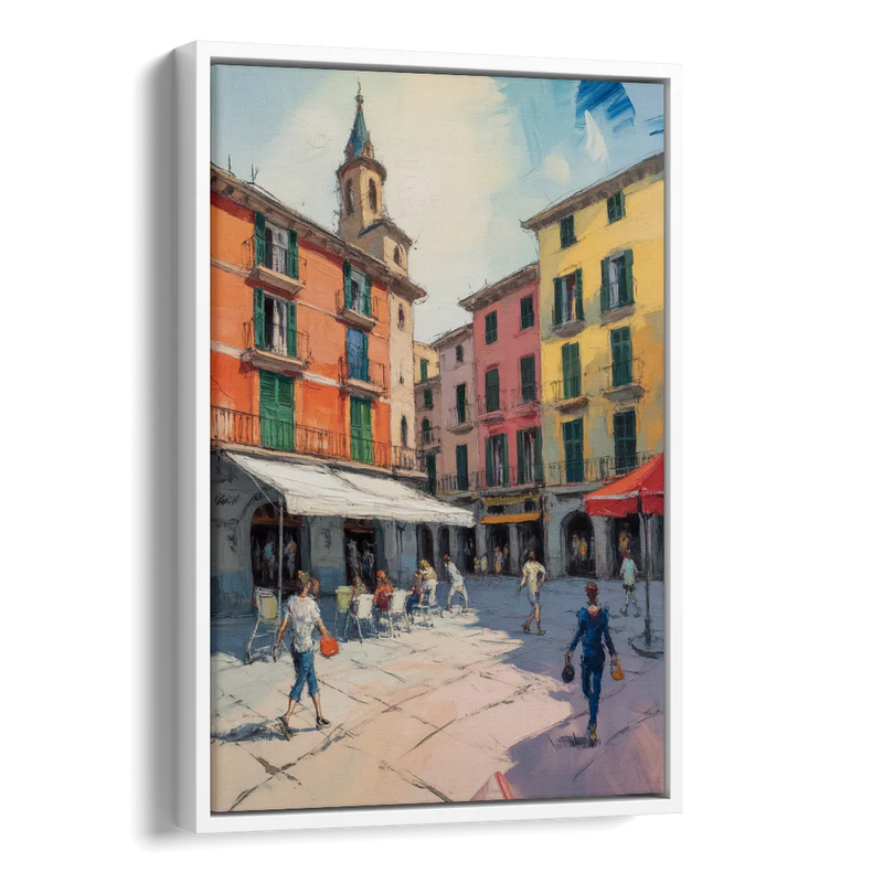 Plaza Mayor Charm Side - White Canvas Wall Art