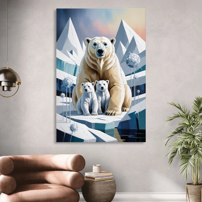 Polar Bear Majesty Sitting Room - Canvas Wall Art