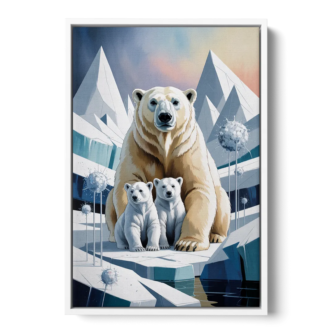 Polar Bear Majesty Front - White Canvas Wall Art