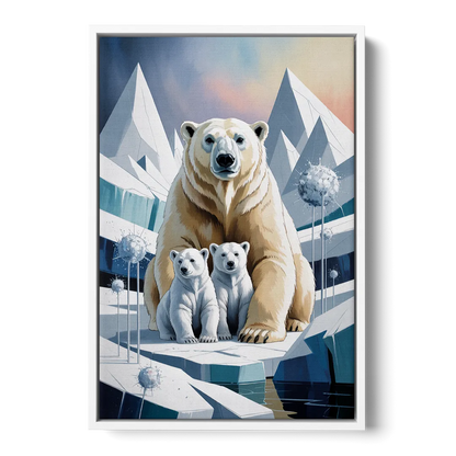 Polar Bear Majesty Front - White Canvas Wall Art