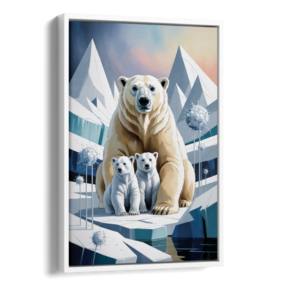 Polar Bear Majesty Side - White Canvas Wall Art