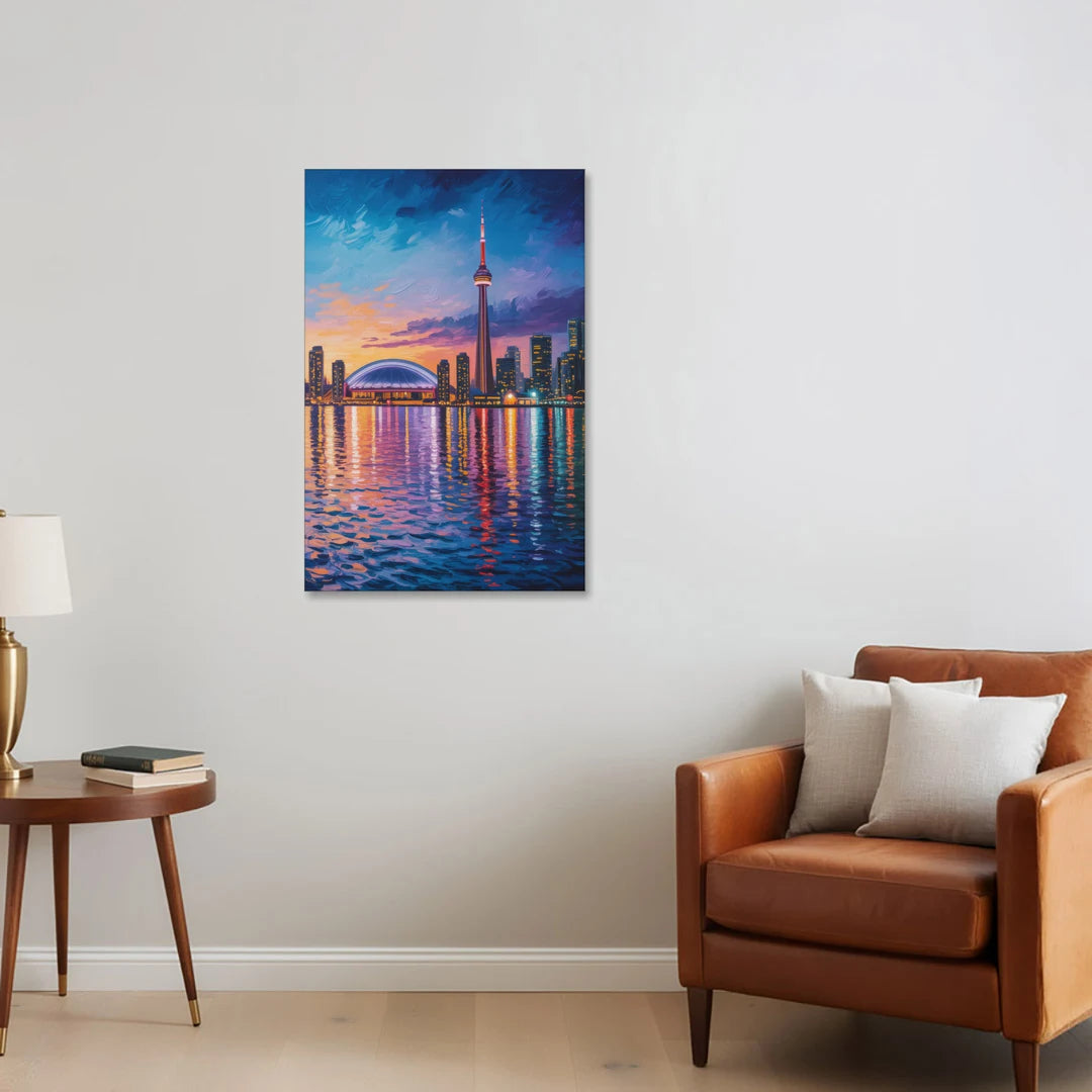 Polson Pier Toronto View - Canvas Wall Art - Sofa - 24x36