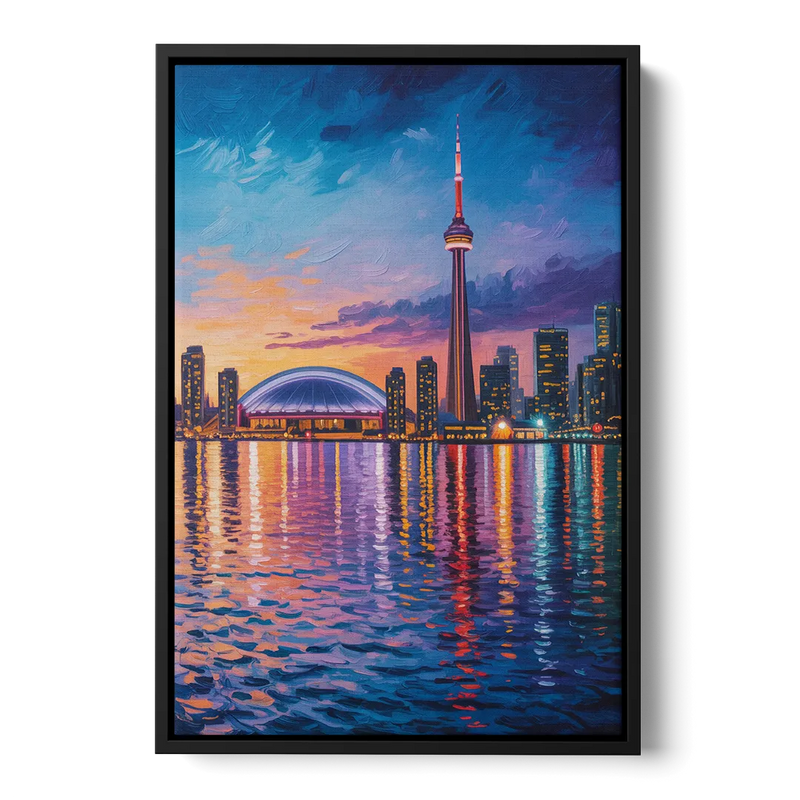 Polson Pier Toronto View Front - Black Canvas Wall Art
