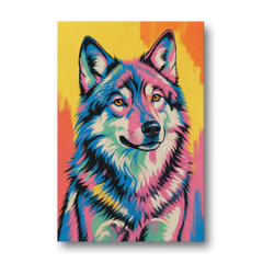 Pop Art Wolf with Amber Eyes - Canvas Wall Art - Front