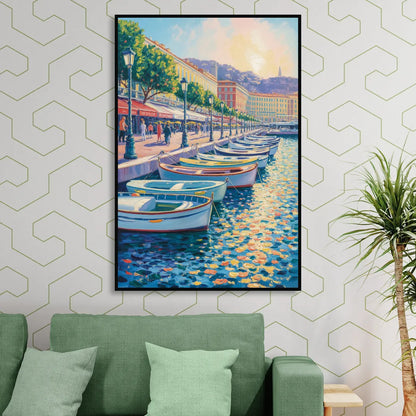 Port of Nice Sitting Room - Black Canvas Wall Art