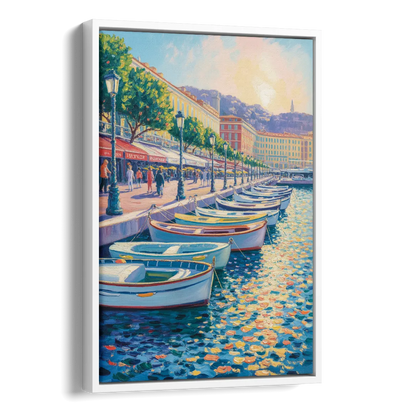 Port of Nice Side - White Canvas Wall Art