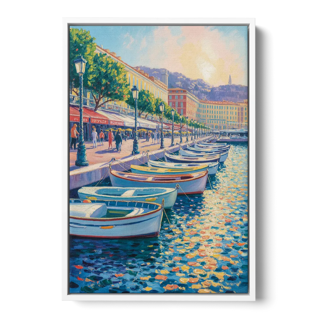Port of Nice Front - White Canvas Wall Art
