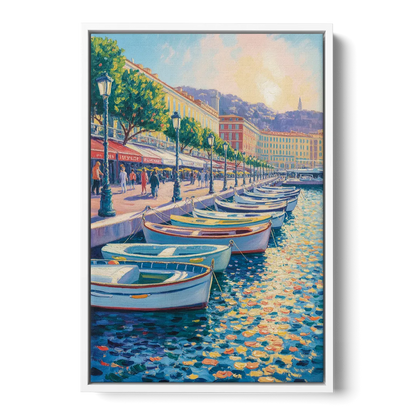Port of Nice Front - White Canvas Wall Art