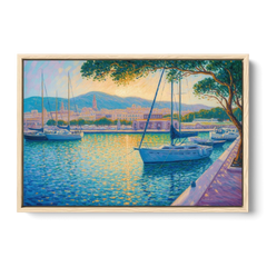 Port of Palma Serenity - Oak Framed Canvas Wall Art - Front