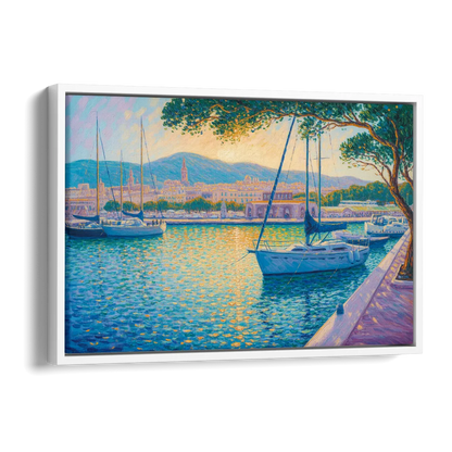 Port of Palma Serenity Side - White Canvas Wall Art