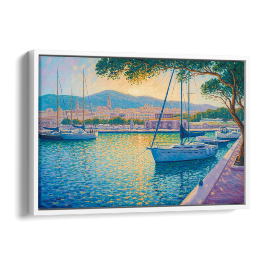 Port of Palma Serenity Side - White Canvas Wall Art