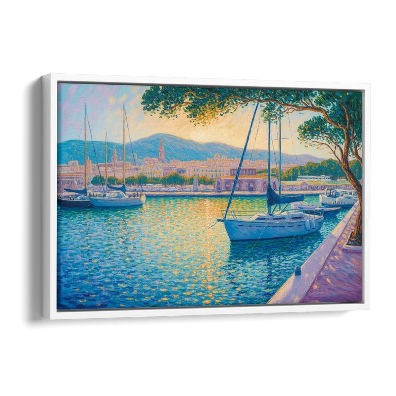 Port of Palma Serenity Side - White Canvas Wall Art