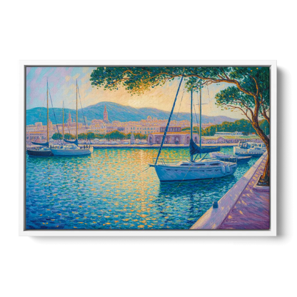 Port of Palma Serenity Front - White Canvas Wall Art