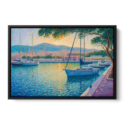 Port of Palma Serenity Front - Black Canvas Wall Art