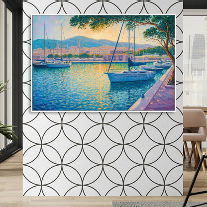 Port of Palma Serenity Living Room - White Canvas Wall Art