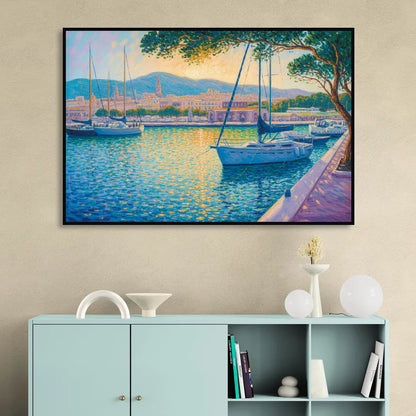 Port of Palma Serenity Living Room - Black Canvas Wall Art