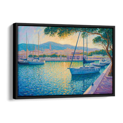 Port of Palma Serenity Side - Black Canvas Wall Art