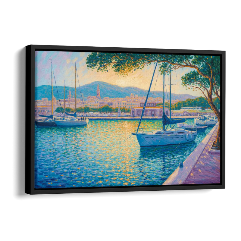 Port of Palma Serenity Side - Black Canvas Wall Art