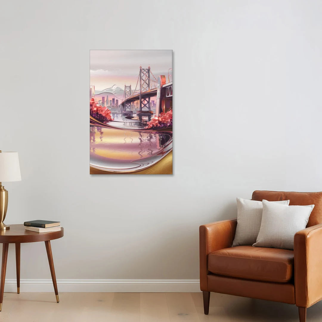 Portland Oregon Bridges - Canvas Wall Art - Sofa - 24x36