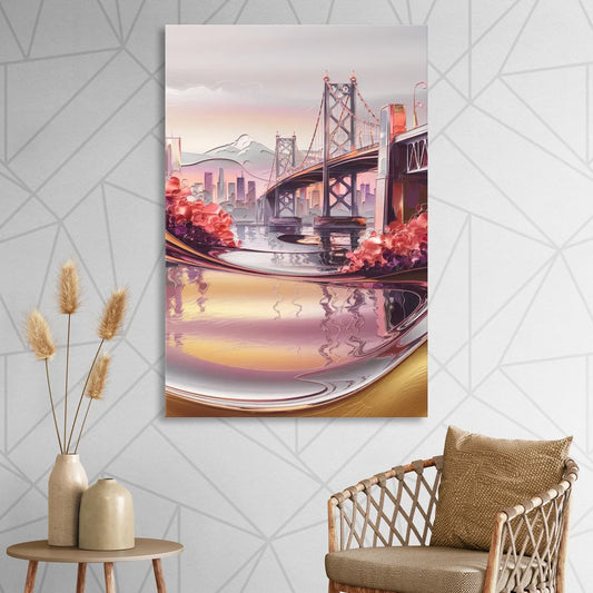 Portland Oregon Bridges Living Room - Canvas Wall Art