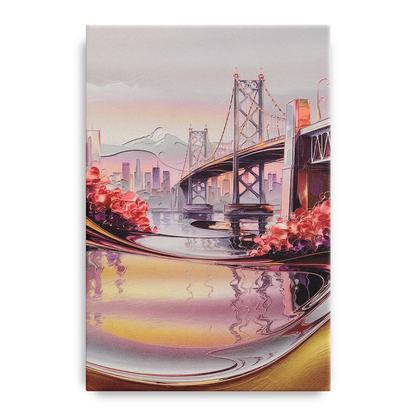Portland Oregon Bridges Front - Canvas Wall Art