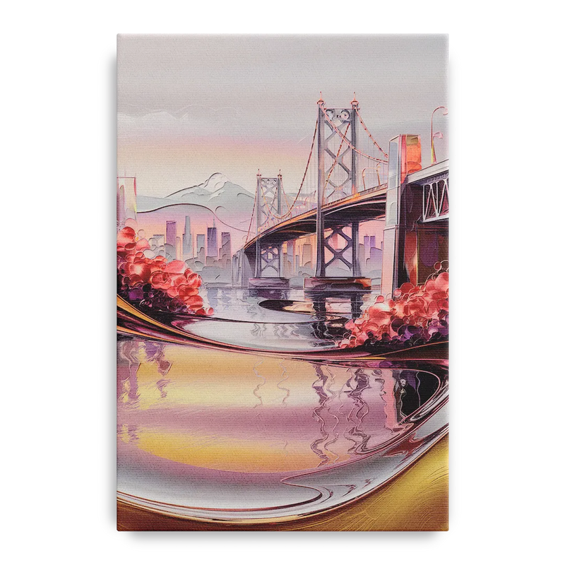 Portland Oregon Bridges Front - Canvas Wall Art