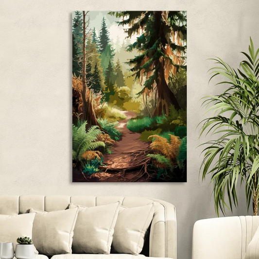Portland Oregon Forests Living Room - Canvas Wall Art