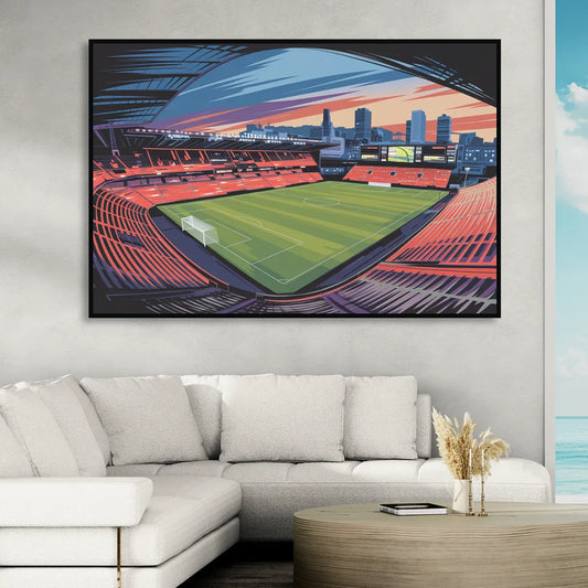 Portland Timbers Stadium View Living Room - Black Canvas Wall Art