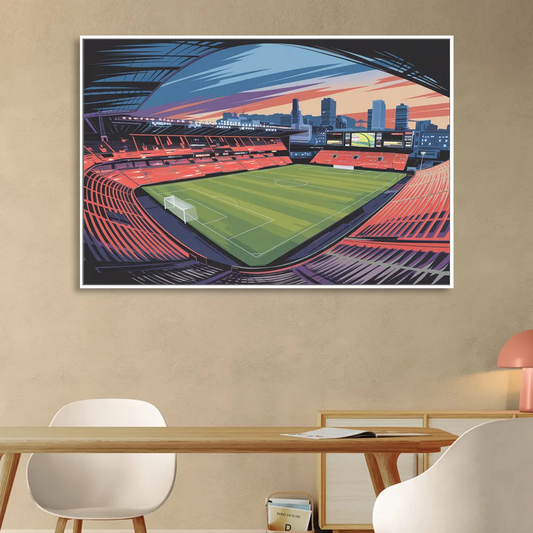 Portland Timbers Stadium View Living Room - White Canvas Wall Art