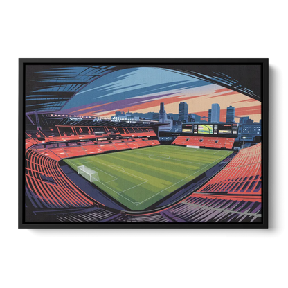 Portland Timbers Stadium View Front - Black Canvas Wall Art