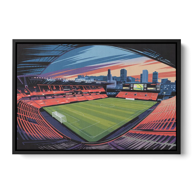 Portland Timbers Stadium View Front - Black Canvas Wall Art