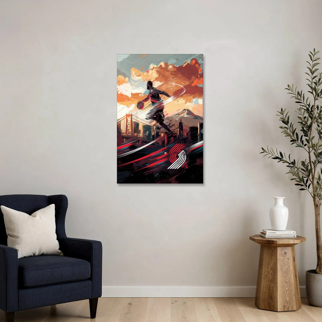 Portland Trail Blazers Fans - Canvas Wall Art - Sofa - 24x36