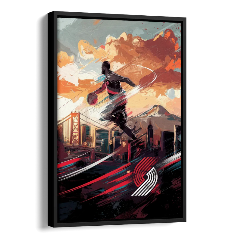 Portland Trail Blazers Fans Side - Black Canvas Wall Art