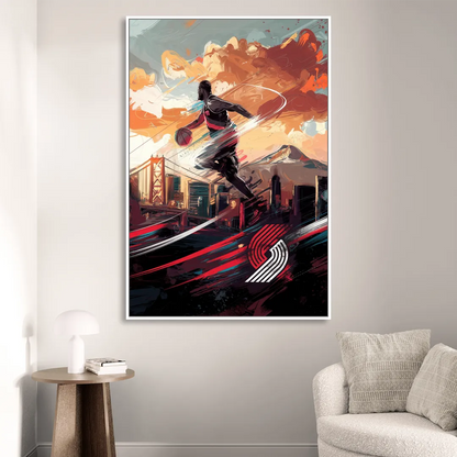 Portland Trail Blazers Fans Sitting Room - White Canvas Wall Art