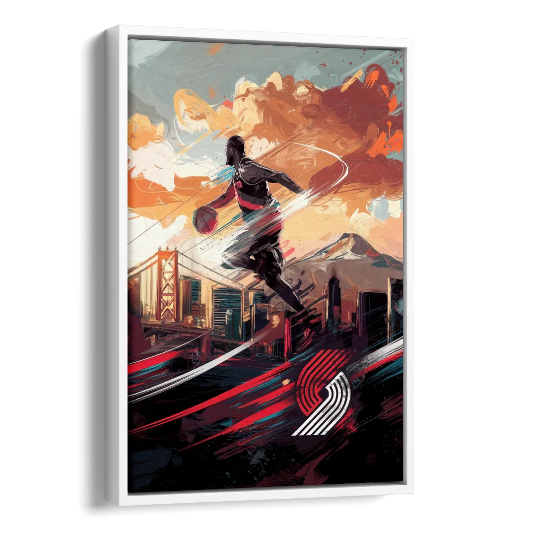 Portland Trail Blazers Fans Side - White Canvas Wall Art