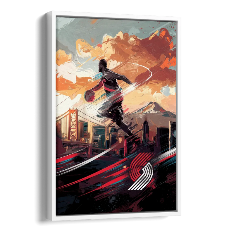 Portland Trail Blazers Fans Side - White Canvas Wall Art