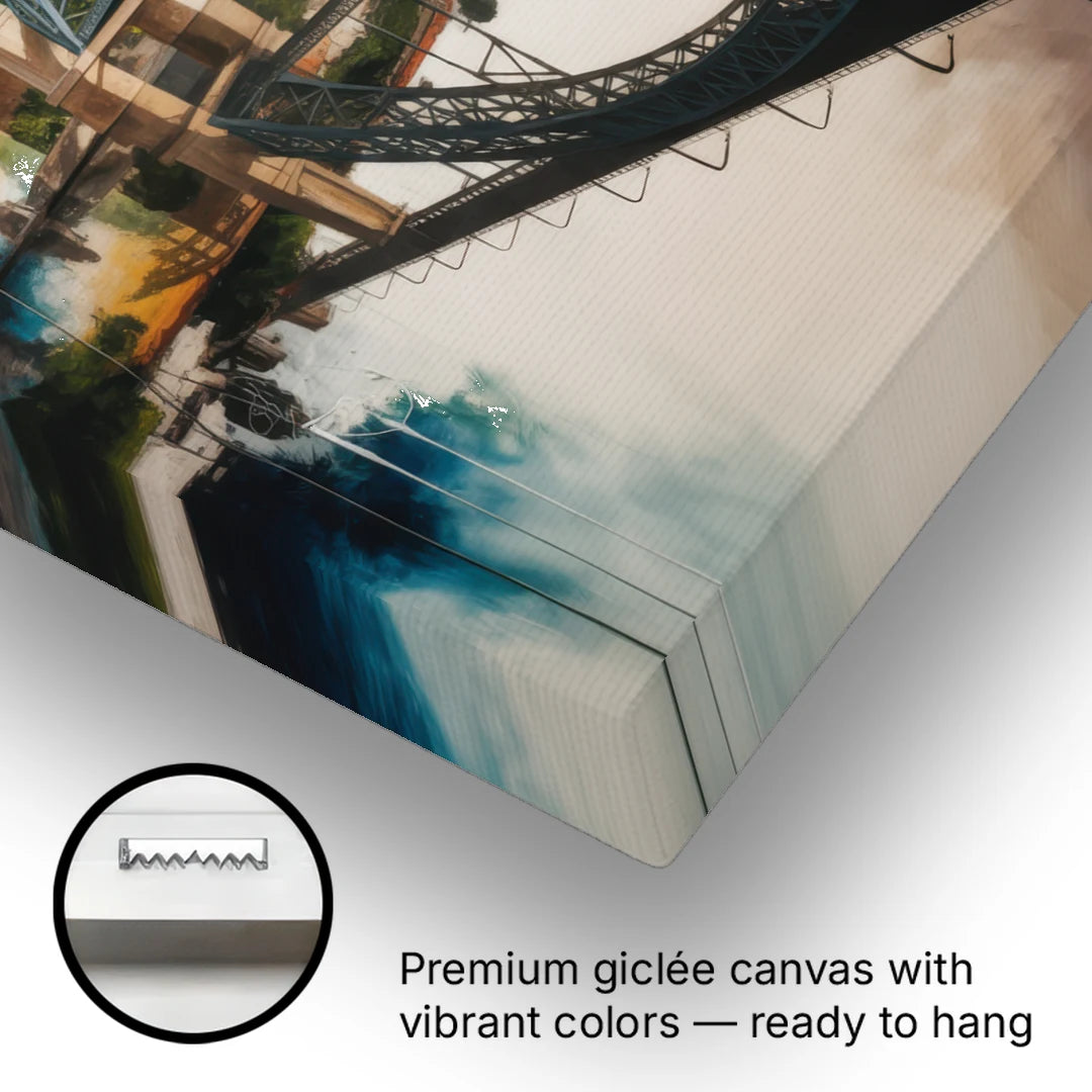 Porto Bridge Panorama - Canvas Wall Art - Gallery Wrap Corner