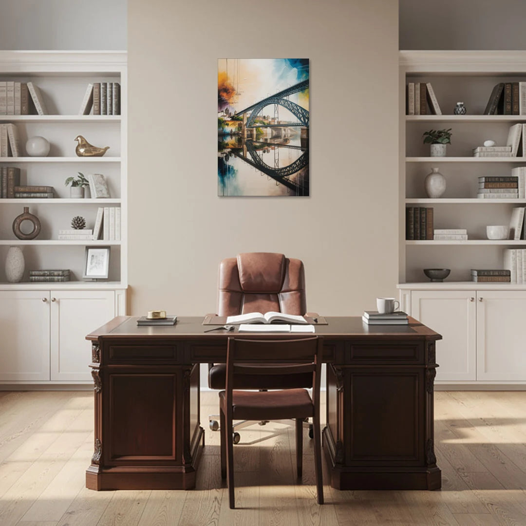 Porto Bridge Panorama - Canvas Wall Art - Office - 24x36