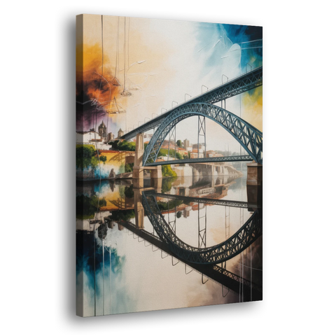 Porto Bridge Panorama - Canvas Wall Art - Side