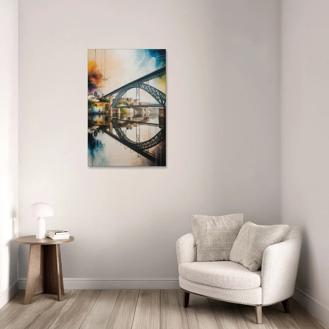 Porto Bridge Panorama - Canvas Wall Art - Sofa - 24x36