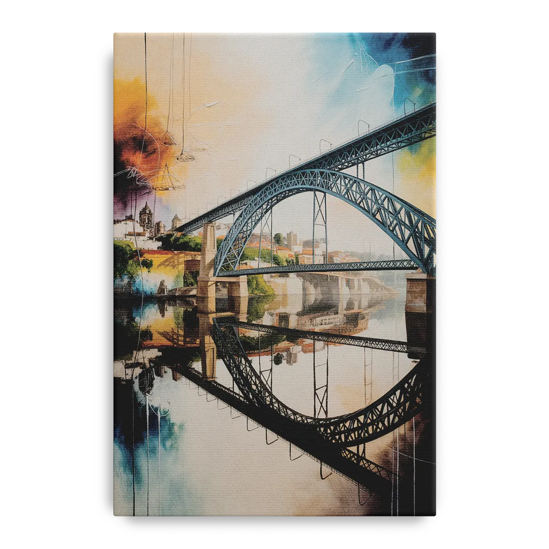 Porto Bridge Panorama Front - Canvas Wall Art