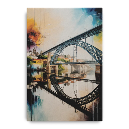 Porto Bridge Panorama Front - Canvas Wall Art