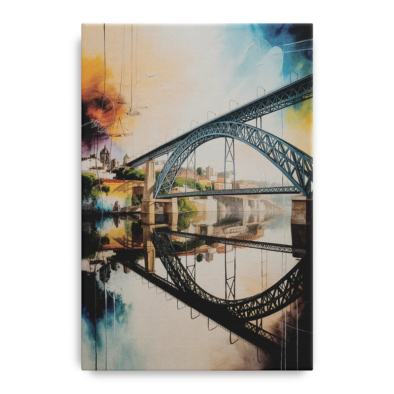 Porto Bridge Panorama Front - Canvas Wall Art