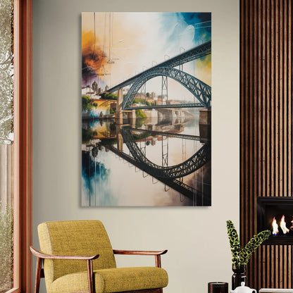 Porto Bridge Panorama Sitting Room - Canvas Wall Art