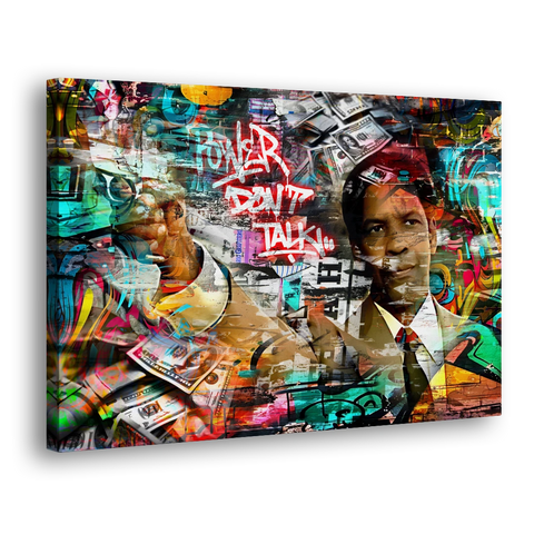 Power Don't Talk - Canvas Wall Art - Side