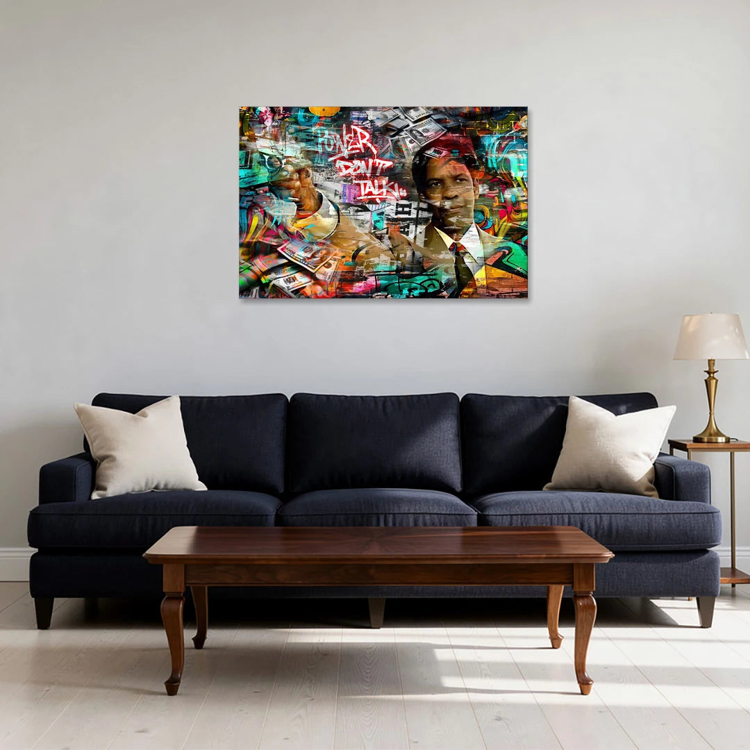 Power Don't Talk - Canvas Wall Art - Sofa - 36x24