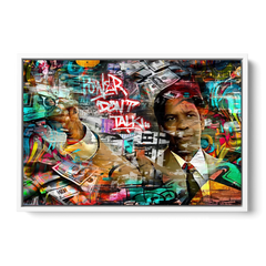 Power Don't Talk - White Framed Canvas Wall Art - Front