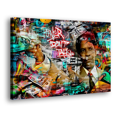 Power Don't Talk Side - Canvas Wall Art