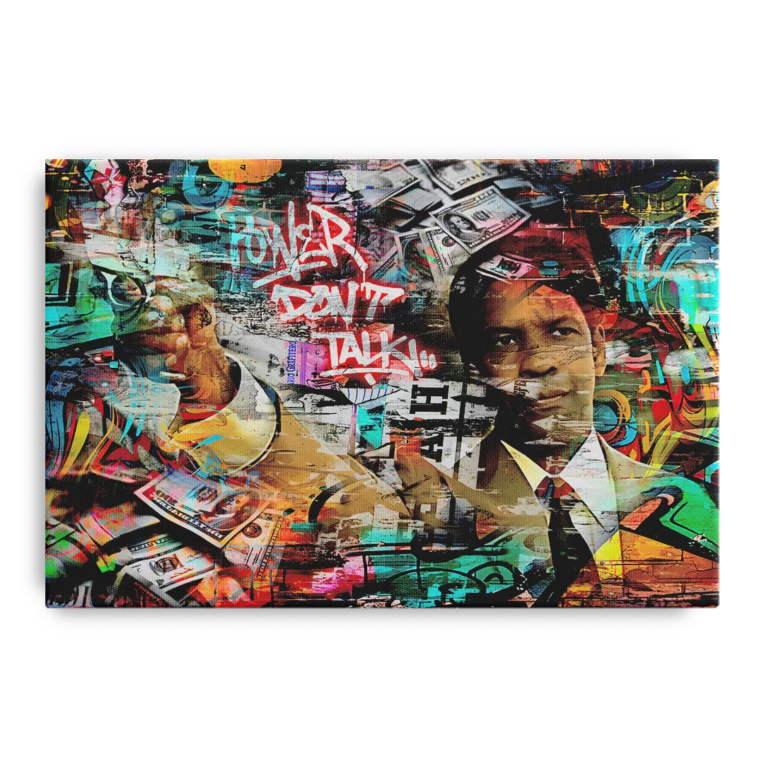 Power Don't Talk Front - Canvas Wall Art