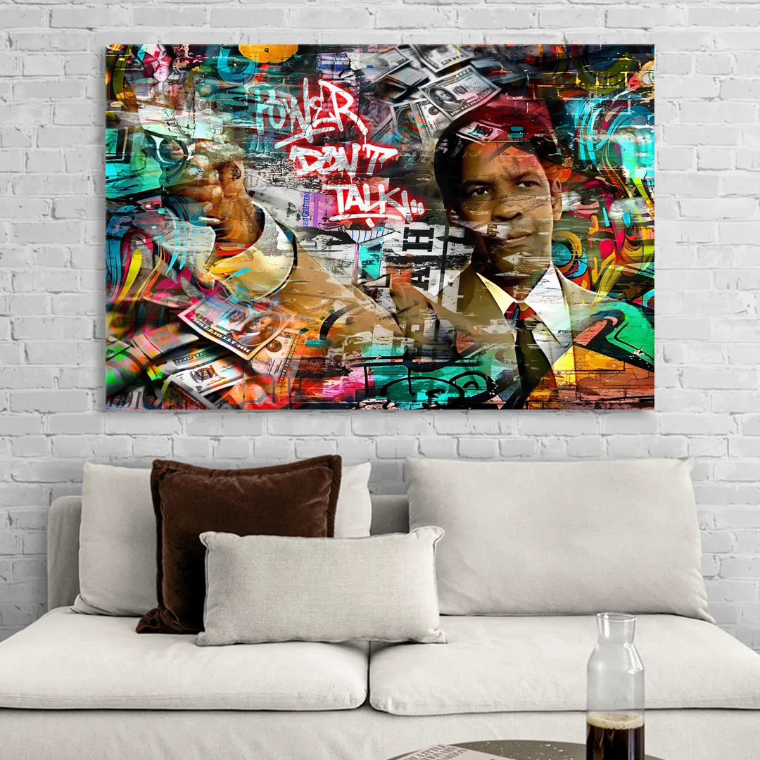 Power Don't Talk Living Room - Canvas Wall Art